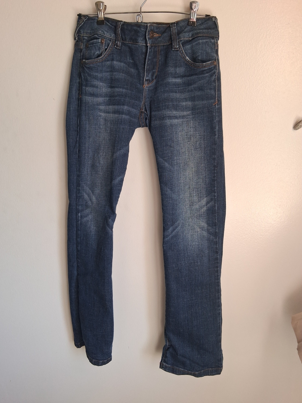 dELiA*s Reese Low Rise Straight Leg Jeans Blue Denim 3/4S Y2K Vintage